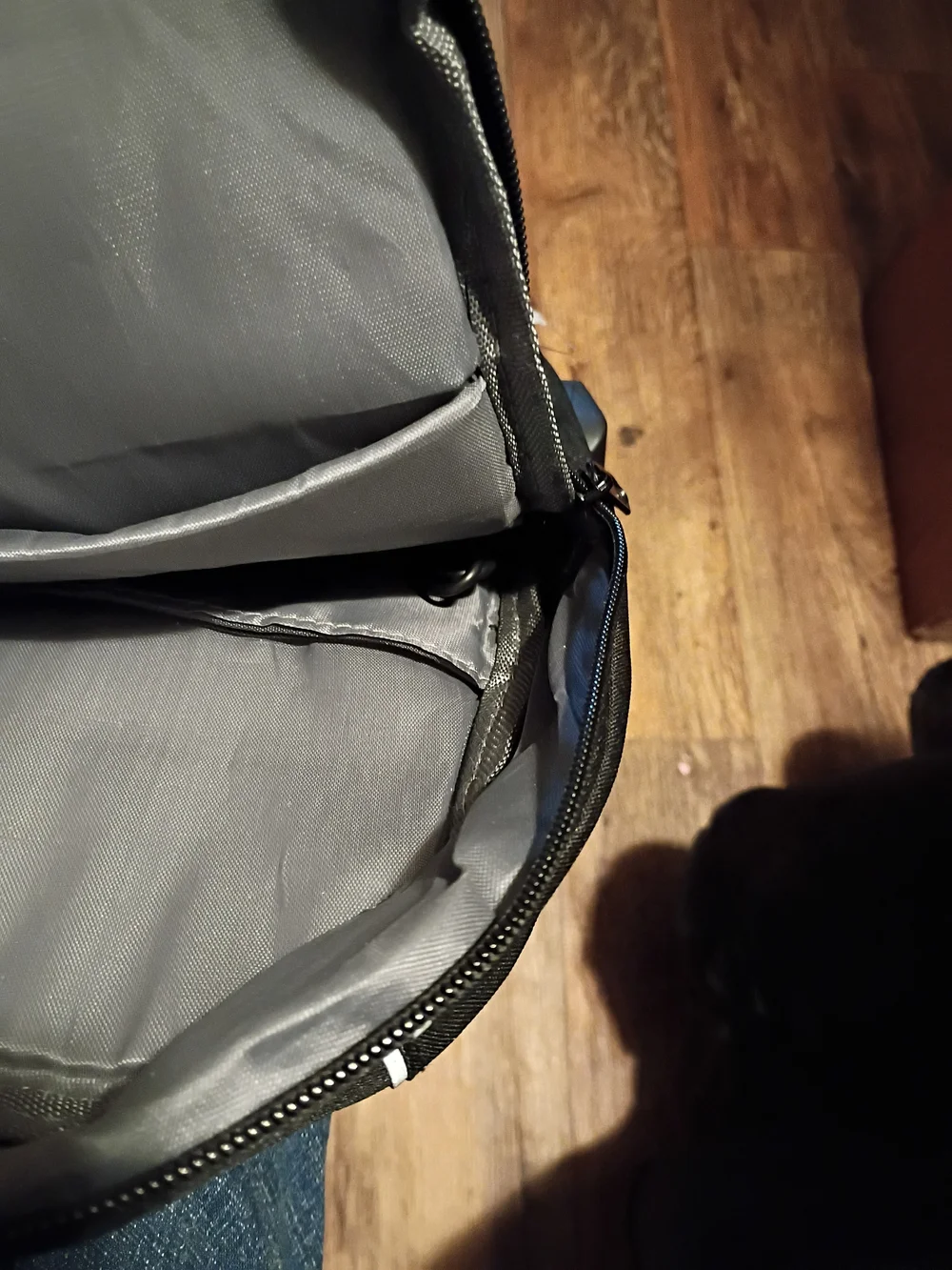 Black Men's Sling Backpack with Reflective Accent